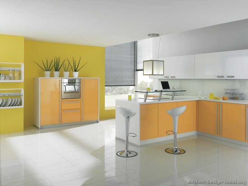 [+] Modern Kitchen Design Yellow And White