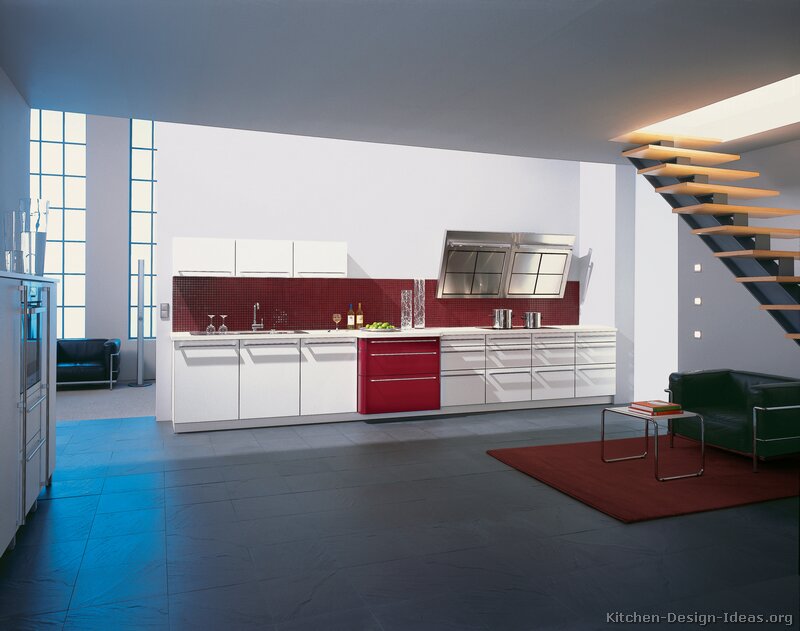 Pictures of Kitchens - Modern - Red Kitchen Cabinets (Page 2)