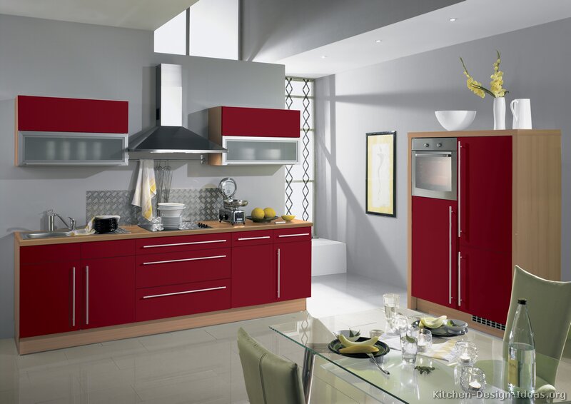 Pictures of Kitchens - Modern - Red Kitchen Cabinets (Page 2)