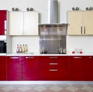 Modern Red Kitchen