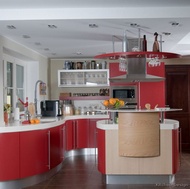 Modern Red Kitchen