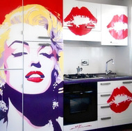 End Result: Marilyn Monroe Pop Art Kitchen Mural