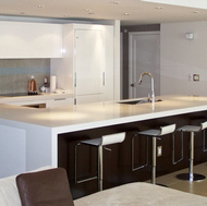 Contemporary White Kitchen, Modern Bar Stools - Designer Kitchens LA