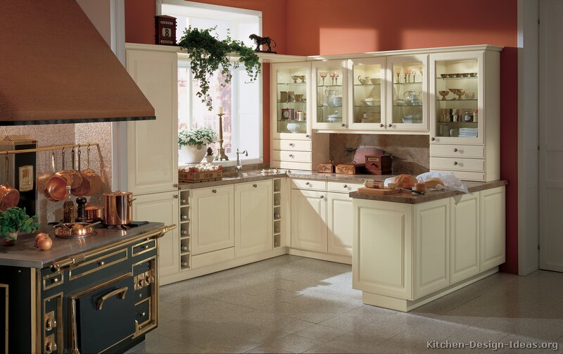 Pictures Of Kitchens Traditional Off White Antique Kitchen