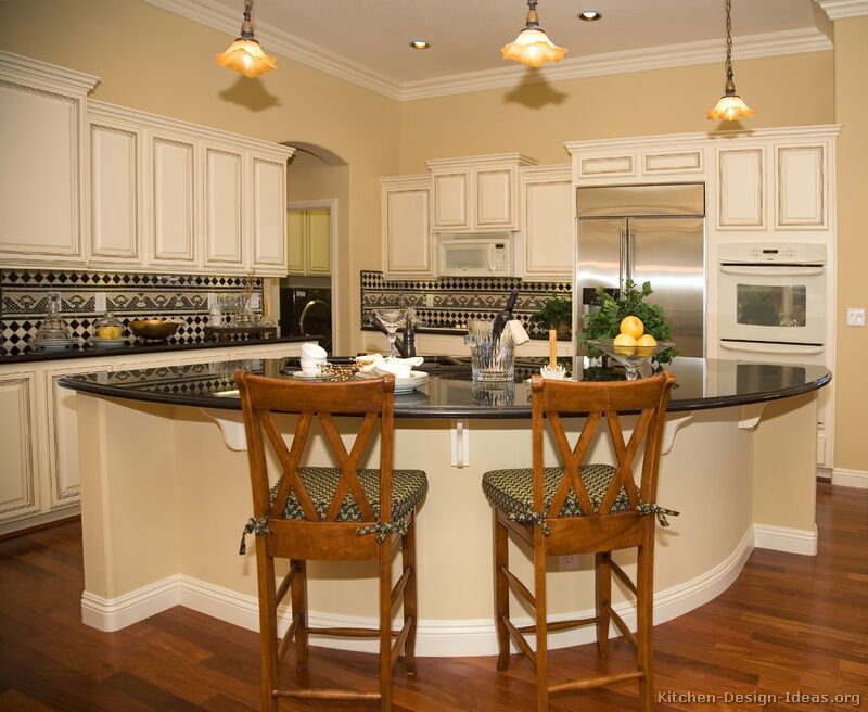 Pictures of Kitchens - Traditional - Off-White Antique Kitchen Cabinets