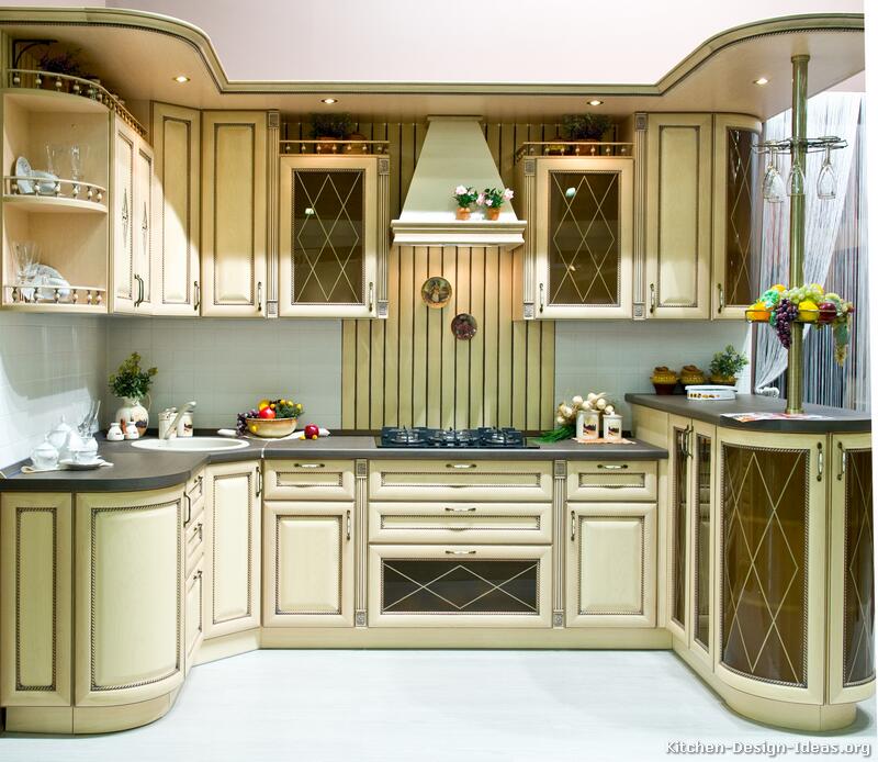 Pictures of Kitchens - Traditional - Off-White Antique Kitchen Cabinets