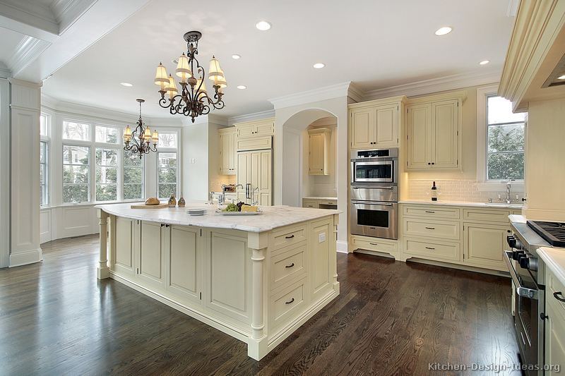 Off White Cabinets with Floors for Kitchen