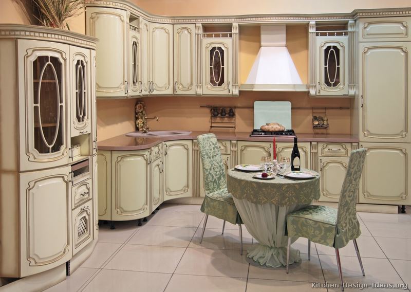 Pictures of Kitchens - Traditional - Off-White Antique Kitchen Cabinets