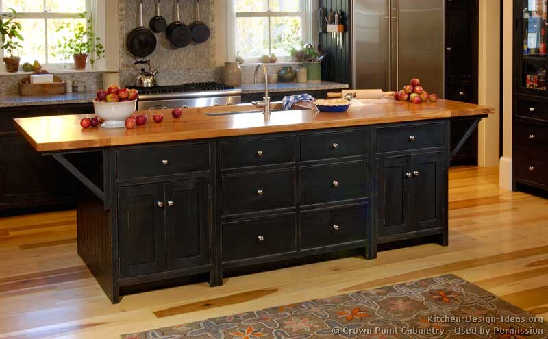 Pictures of Kitchens - Traditional - Black Kitchen Cabinets (Kitchen #10)