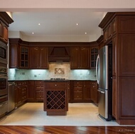 Traditional Dark Wood-Cherry Kitchen