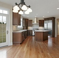 Traditional Dark Wood-Cherry Kitchen