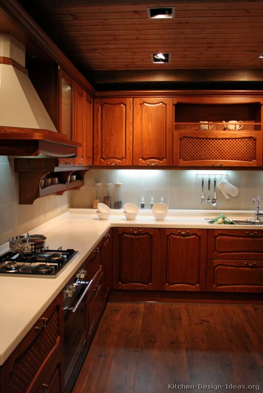 Pictures Of Kitchens Traditional Dark Wood Kitchens Cherry Color