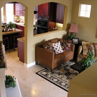 Traditional Dark Wood-Cherry Kitchen