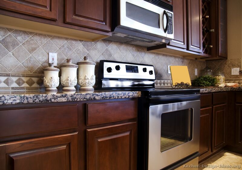 Pictures of kitchens traditional dark wood kitchens, cherry color