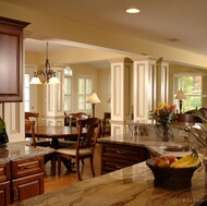 Traditional Dark Wood-Cherry Kitchen