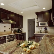 Traditional Dark Wood-Cherry Kitchen