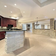 Traditional Dark Wood-Cherry Kitchen