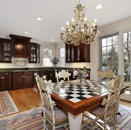 Traditional Dark Wood-Cherry Kitchen