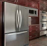 Traditional Dark Wood-Cherry Kitchen