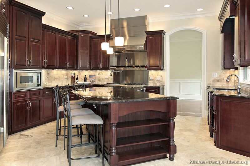 Dark Cherry Wood Cabinets