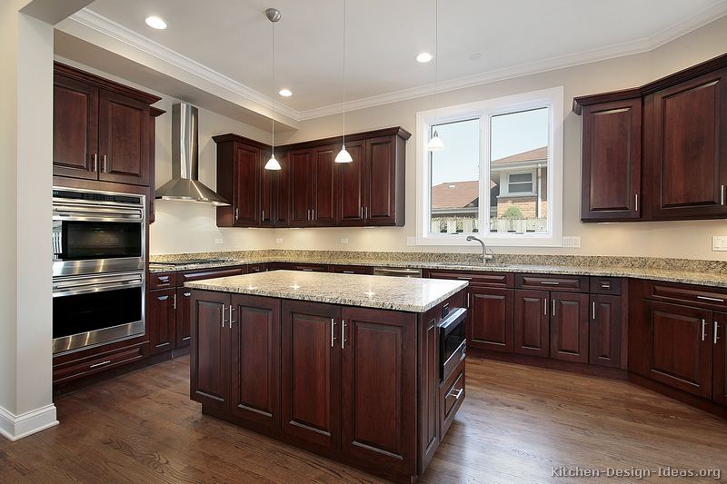 Kitchen Cabinets with Dark Wood Floors