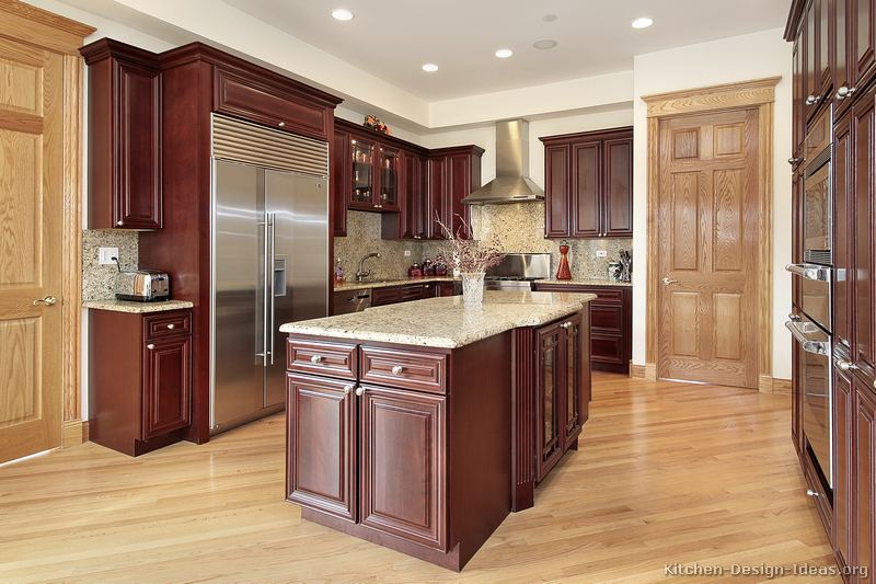 Wood Kitchen Cabinets Cherry Wood Kitchen Cabinets Black Granite