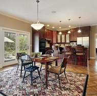 Traditional Dark Wood-Cherry Kitchen