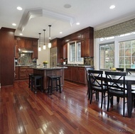 Traditional Dark Wood-Cherry Kitchen