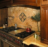 Traditional Dark Wood-Golden Kitchen