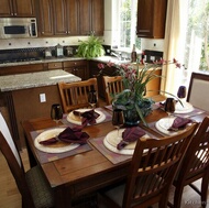 Traditional Dark Wood-Golden Kitchen