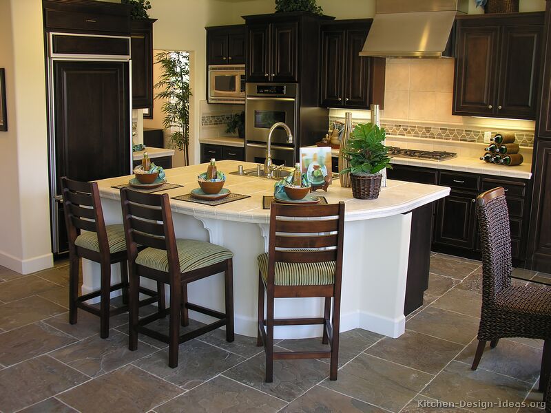 Kitchens with Dark Wood Cabinets