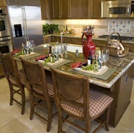 Traditional Dark Wood-Walnut Kitchen