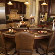 Traditional Dark Wood-Walnut Kitchen