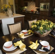 Traditional Dark Wood-Walnut Kitchen