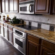 Traditional Dark Wood-Walnut Kitchen