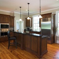 Traditional Dark Wood-Walnut Kitchen