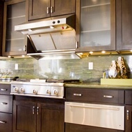 Traditional Dark Wood-Walnut Kitchen