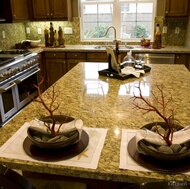 Traditional Dark Wood-Walnut Kitchen