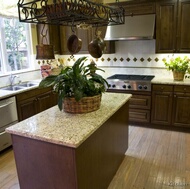 Traditional Dark Wood-Walnut Kitchen