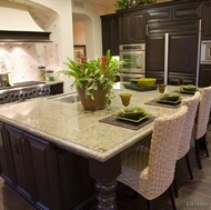 Traditional Dark Wood-Walnut Kitchen