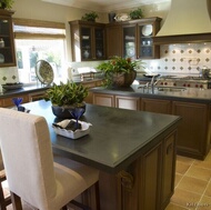 Traditional Dark Wood-Walnut Kitchen