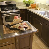 Traditional Dark Wood-Walnut Kitchen