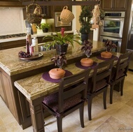 Traditional Dark Wood-Walnut Kitchen