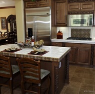 Traditional Dark Wood-Walnut Kitchen