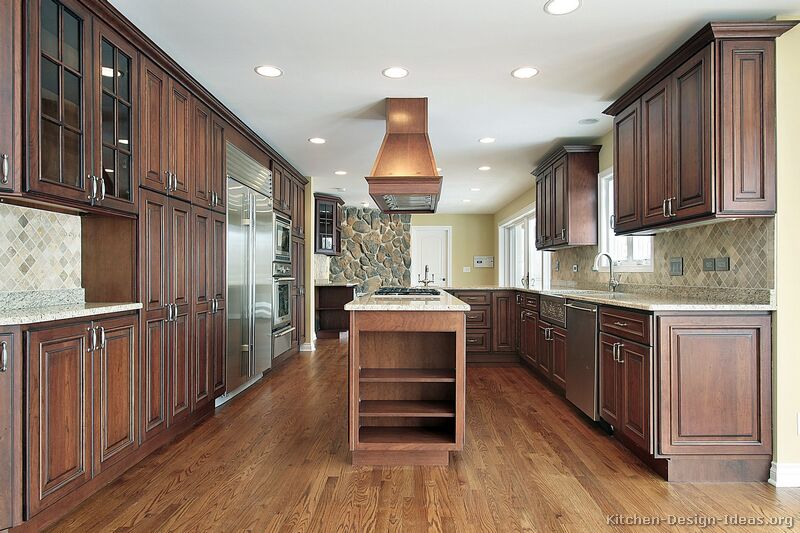 Pictures of Kitchens - Traditional - Dark Wood Kitchens, Walnut Color