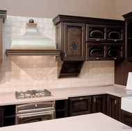 Traditional Dark Wood-Walnut Kitchen