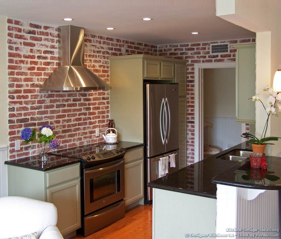 Traditional Kitchen With Brick Walls | DIY Home Staging Tips