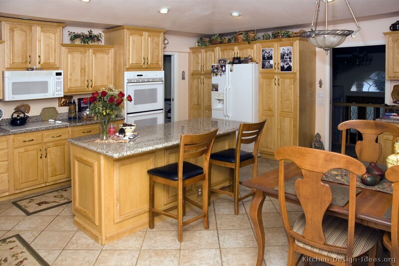 Kitchens With Wood Cabinets And White Appliances Fine And White