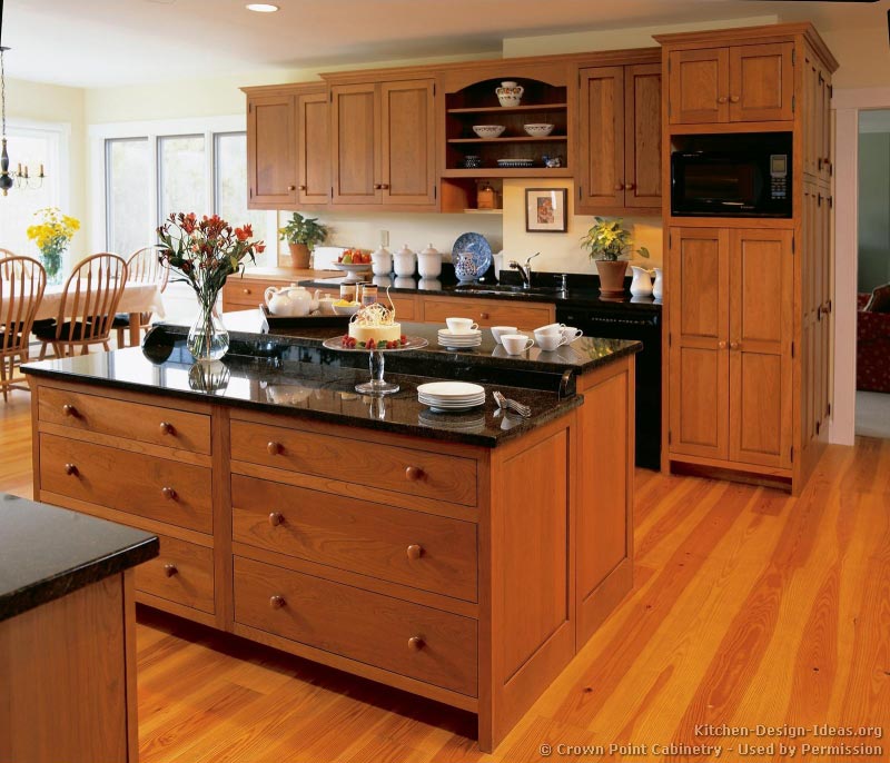 Kitchens with Cherry Cabinets and Wood Floors