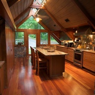 Log Home Kitchen